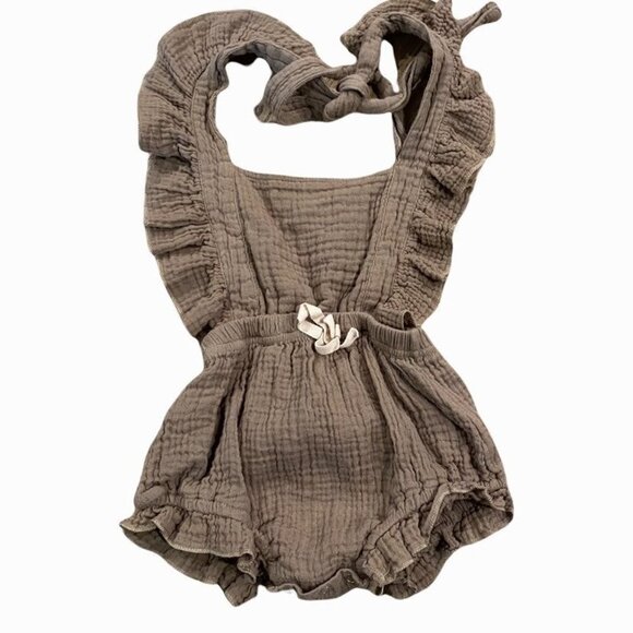 Toddler Infant Baby Girl Ruffle Sleeve Backless Romper Bodysuit Jumpsuit Outfit - Picture 1 of 7